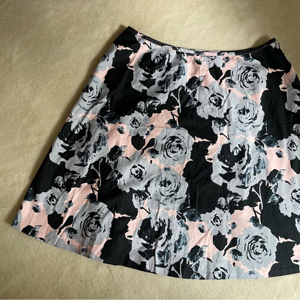 Talbots White and Pink A-Line Mini Skirt